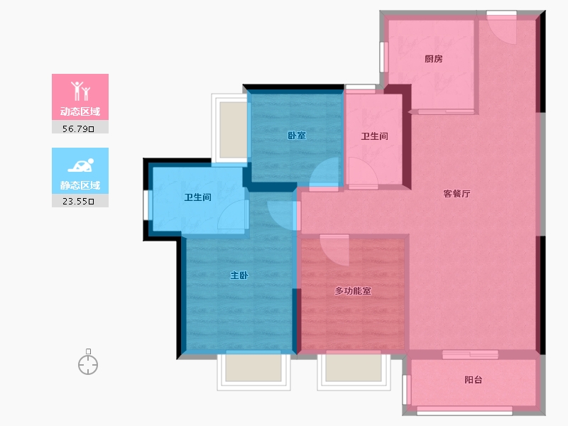 广东省-深圳市-望辰府-71.41-户型库-动静分区