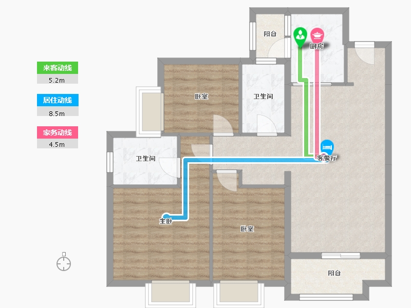 广东省-深圳市-华润置地未来城住宅-88.41-户型库-动静线