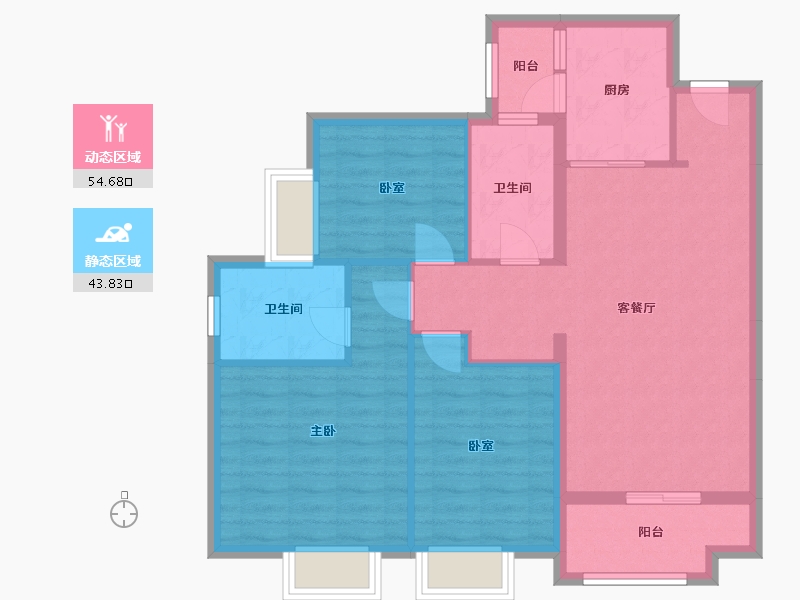 广东省-深圳市-华润置地未来城住宅-88.41-户型库-动静分区