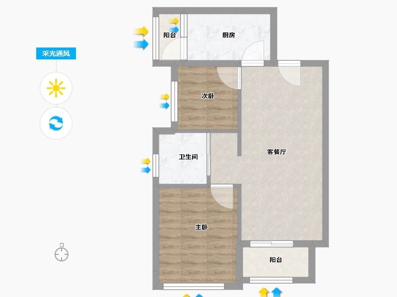 广东省-深圳市-华润置地未来城公寓-53.20-户型库-采光通风