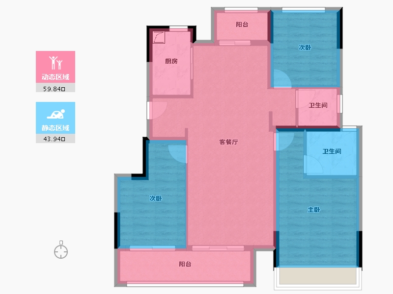 四川省-成都市-绿城桂语麓境-93.02-户型库-动静分区