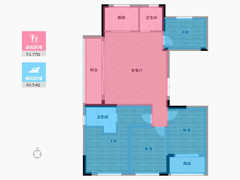 浙江省-杭州市-杭房众安·未珂宸铭府-100.90-户型库-动静分区