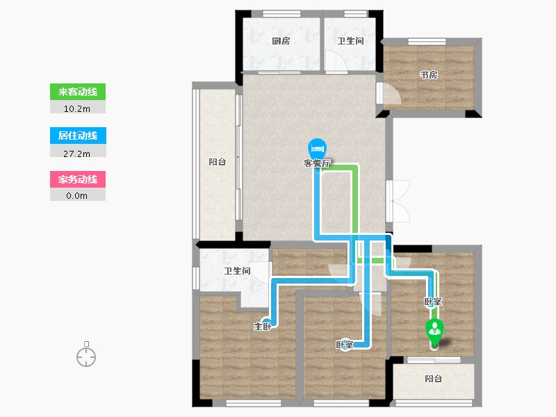 浙江省-杭州市-杭房众安·未珂宸铭府-100.90-户型库-动静线