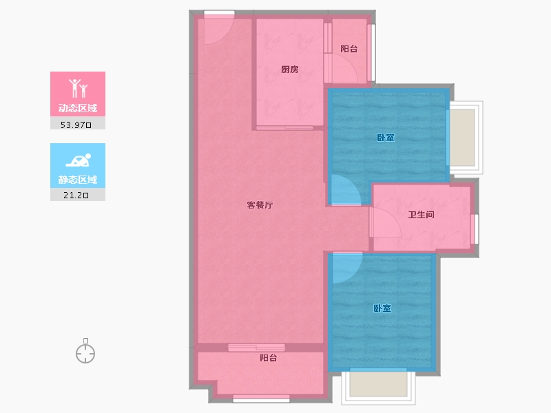 广东省-深圳市-华润置地未来城公寓-67.20-户型库-动静分区