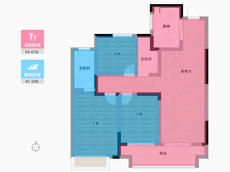 浙江省-湖州市-天能天泽府-87.15-户型库-动静分区