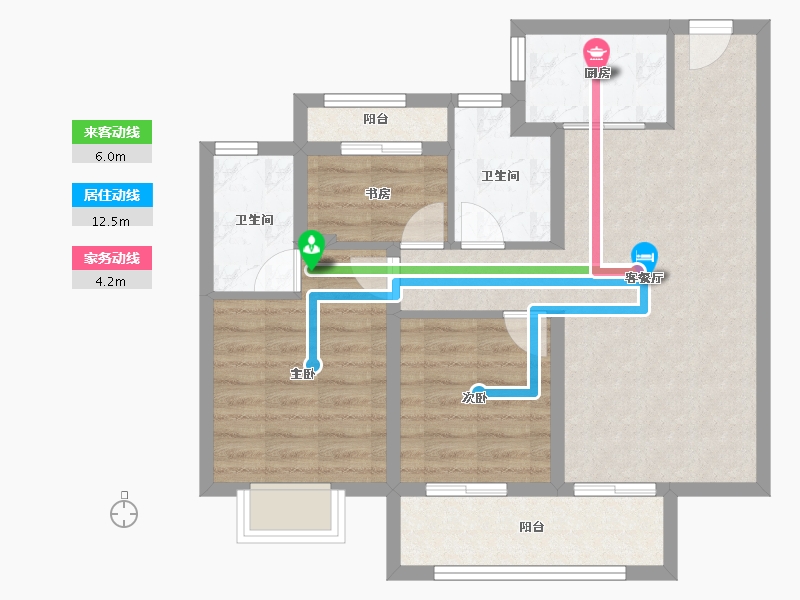 浙江省-丽水市-凯兴君瑞府-73.61-户型库-动静线