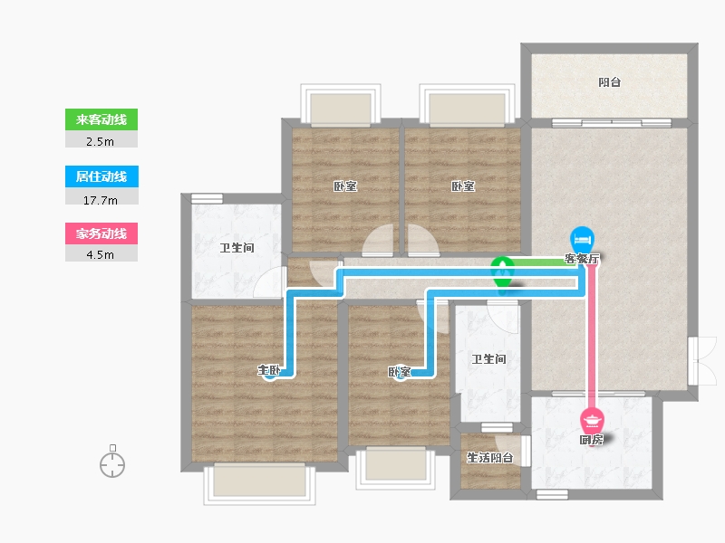 广东省-东莞市-东莞松湖悦龙台-100.43-户型库-动静线