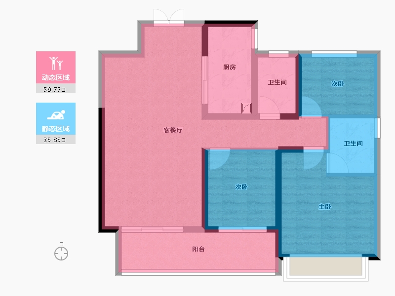 河南省-漯河市-华泰·兰亭书院-85.22-户型库-动静分区