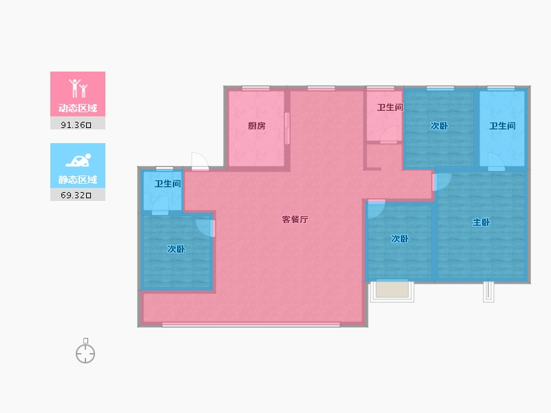 山东省-济南市-越秀麓端府-145.61-户型库-动静分区