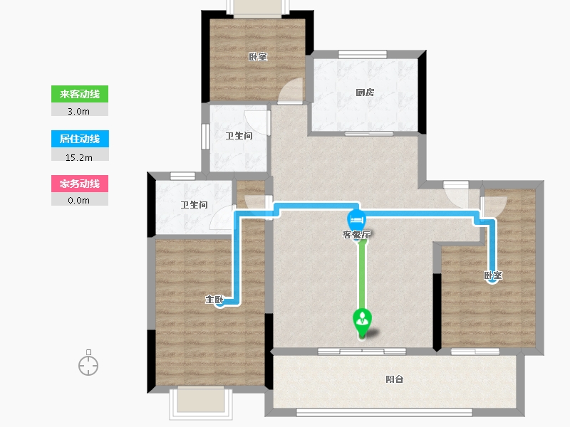 江苏省-南通市-观山樾-103.97-户型库-动静线