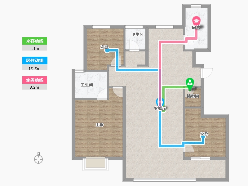 山东省-济南市-越秀麓端府-111.08-户型库-动静线