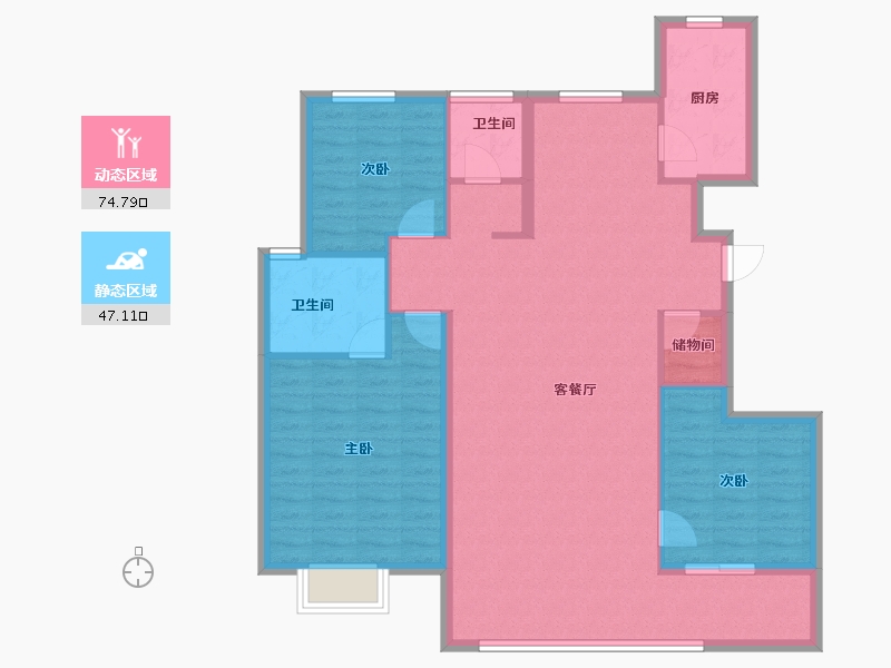 山东省-济南市-越秀麓端府-111.08-户型库-动静分区