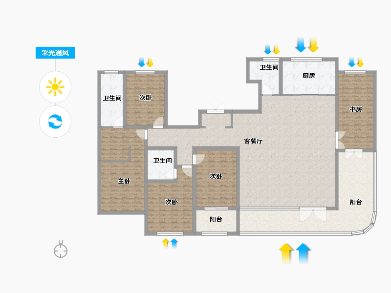 山东省-滨州市-双泰海韵城-220.74-户型库-采光通风