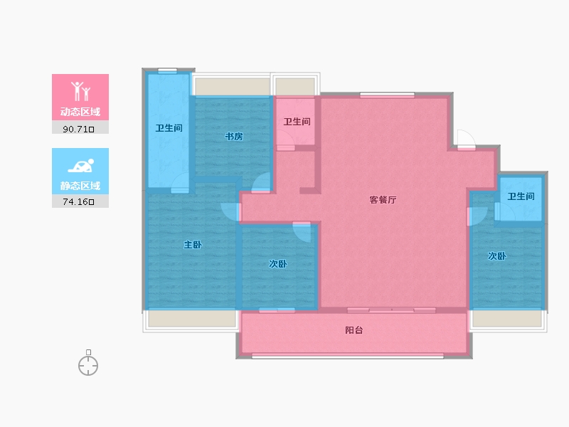 江苏省-苏州市-华侨城龙湖·启元-148.54-户型库-动静分区