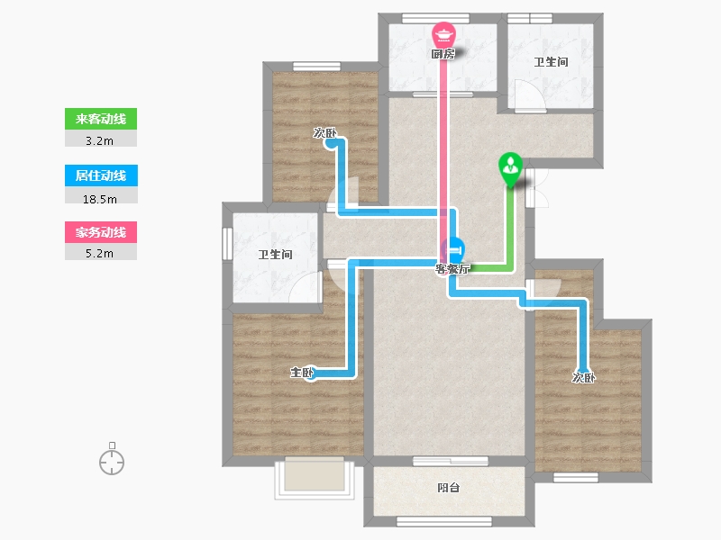 河南省-濮阳市-龙润学府-88.75-户型库-动静线