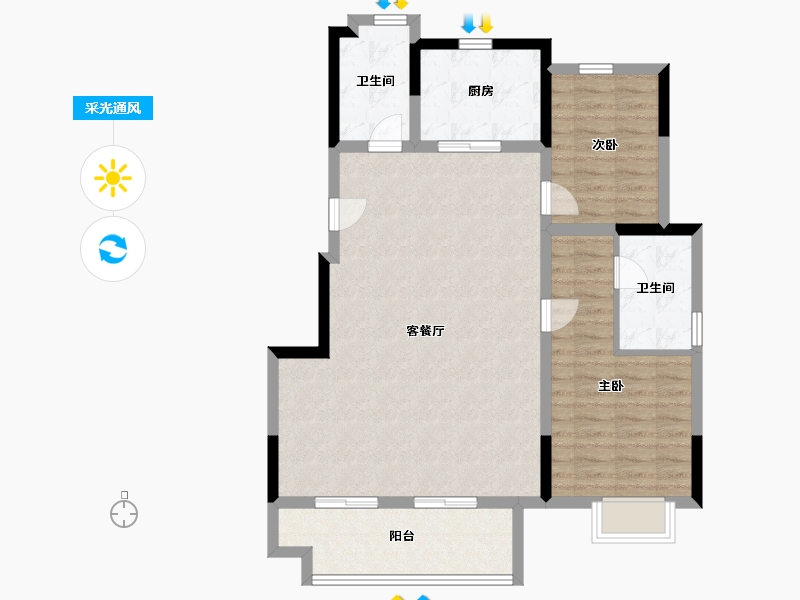 安徽省-合肥市-华侨城空港国际小镇水岸8号-94.41-户型库-采光通风