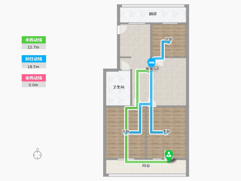 山西省-太原市-桃南电镀厂-宿舍-110.00-户型库-动静线