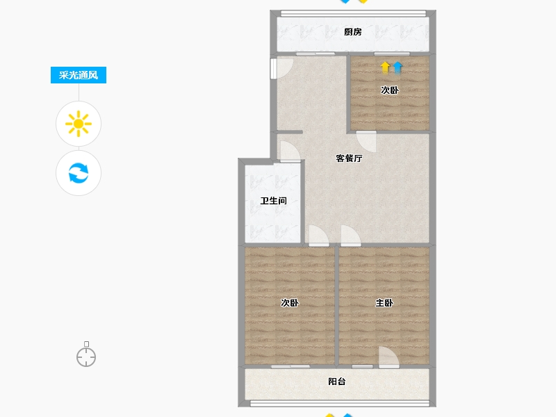 山西省-太原市-桃南电镀厂-宿舍-110.00-户型库-采光通风