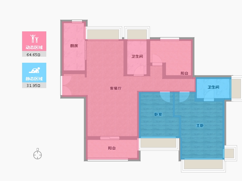 广东省-珠海市-航城·山海荟-85.61-户型库-动静分区