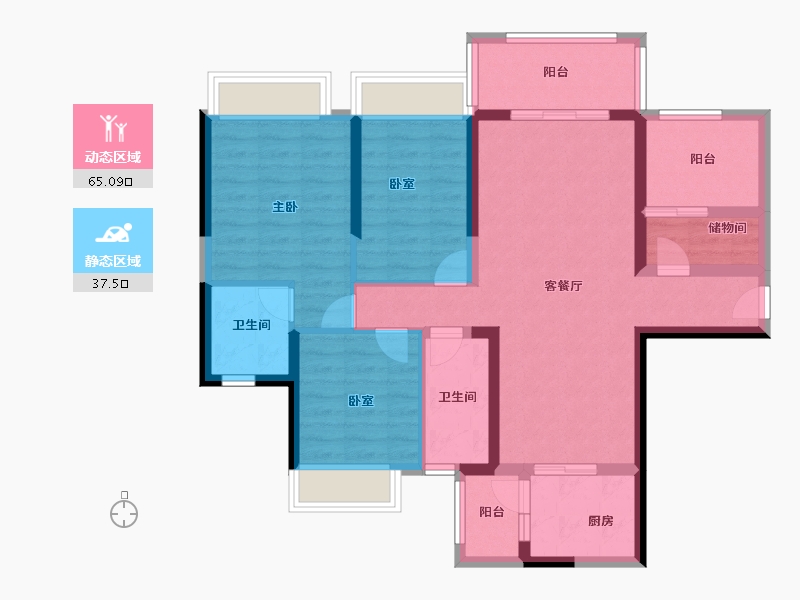 广东省-肇庆市-方凯天悦城-90.40-户型库-动静分区