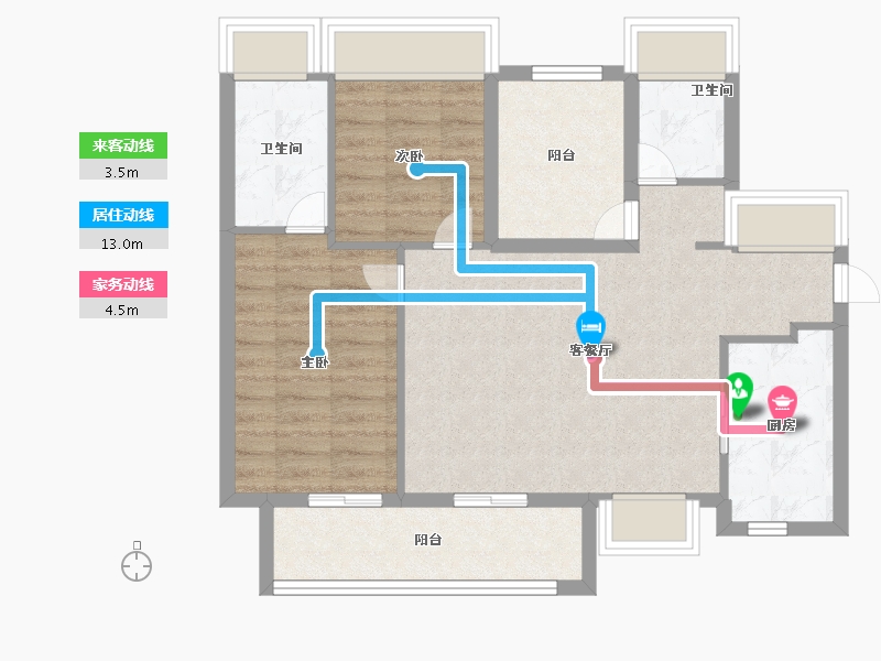 广东省-珠海市-天地源·悦唐阁-74.40-户型库-动静线