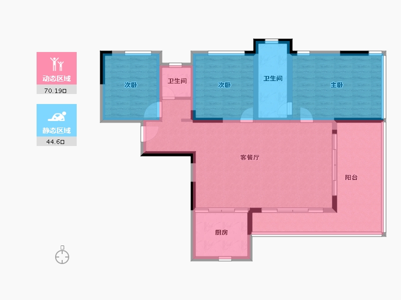 四川省-绵阳市-领地国际社区五期-103.19-户型库-动静分区