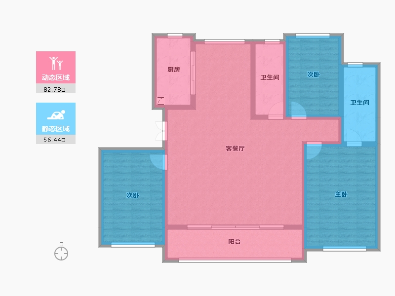 山东省-潍坊市-绿城·桂语江南-125.81-户型库-动静分区