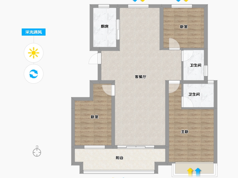 山东省-聊城市-阳谷怡嘉园小区-95.02-户型库-采光通风