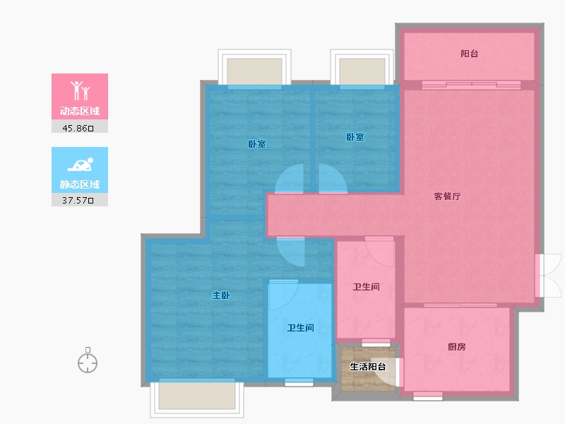 广东省-东莞市-东莞松湖悦龙台-77.04-户型库-动静分区