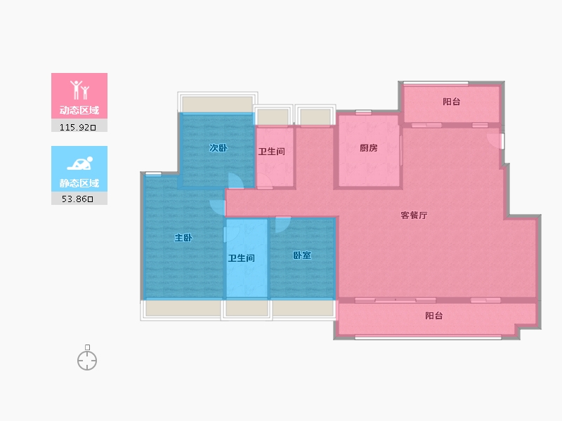 广东省-珠海市-万科·观海200里-156.00-户型库-动静分区