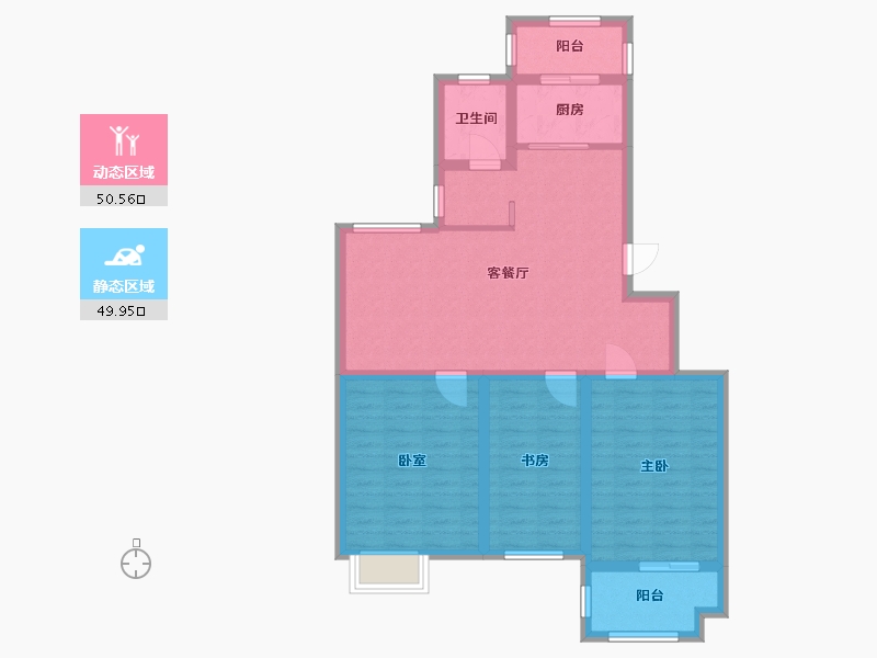 江苏省-盐城市-虹越豪庭-90.00-户型库-动静分区