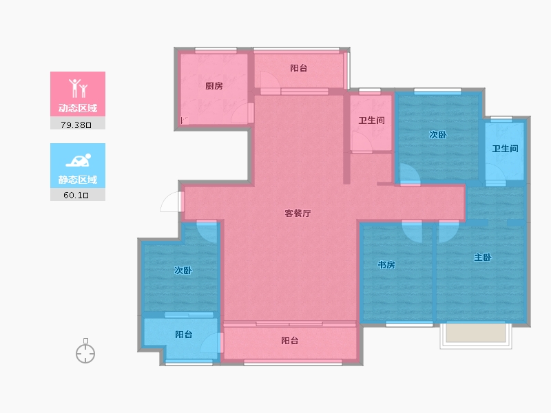 山东省-滨州市-双泰海韵城-124.33-户型库-动静分区