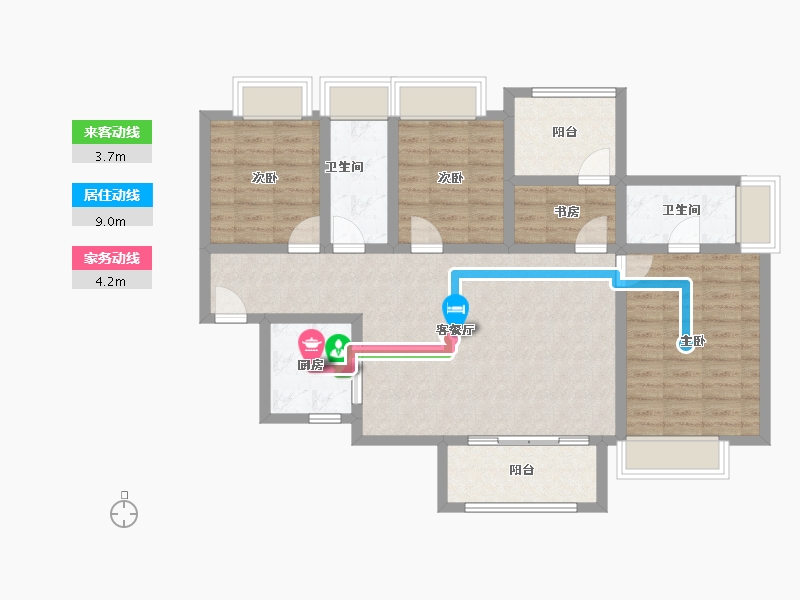 海南省-海口市-华润置地海口时光里-96.68-户型库-动静线