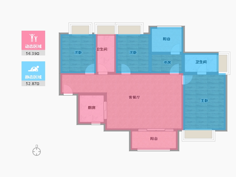 海南省-海口市-华润置地海口时光里-96.68-户型库-动静分区