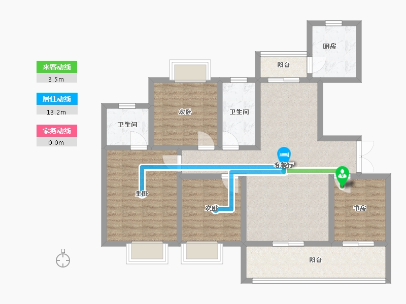 海南省-三亚市-三亚·东岸蓝湾-99.64-户型库-动静线