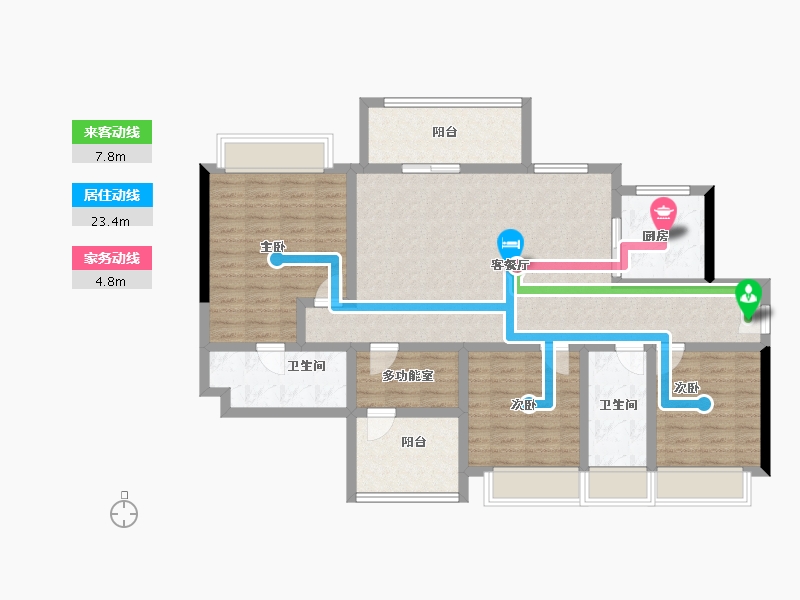 海南省-海口市-华润置地海口时光里-113.54-户型库-动静线