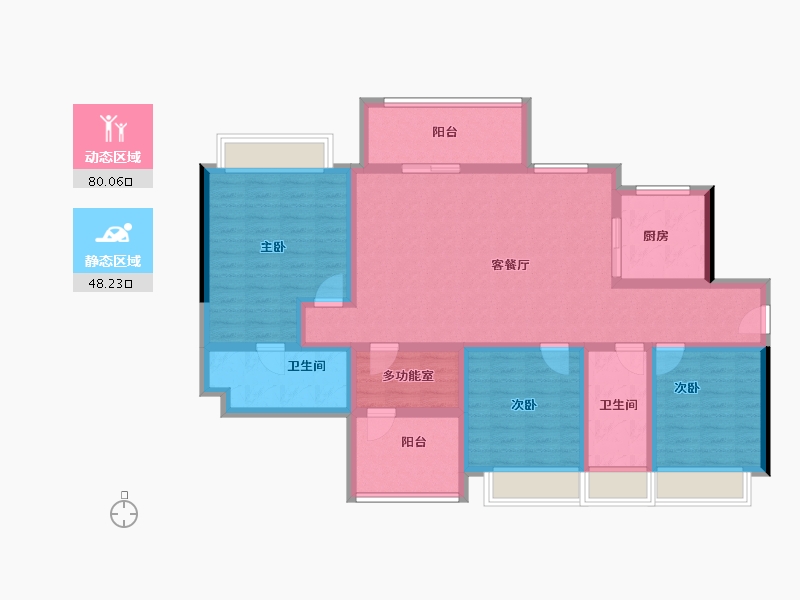 海南省-海口市-华润置地海口时光里-113.54-户型库-动静分区