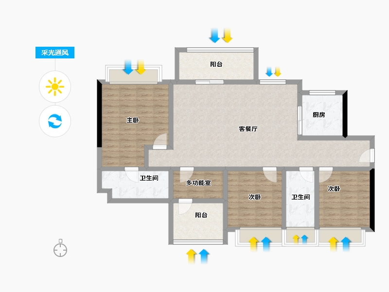 海南省-海口市-华润置地海口时光里-113.54-户型库-采光通风