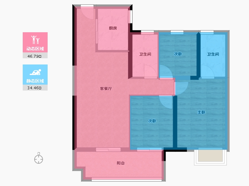 海南省-海口市-融创.美伦熙语-72.33-户型库-动静分区