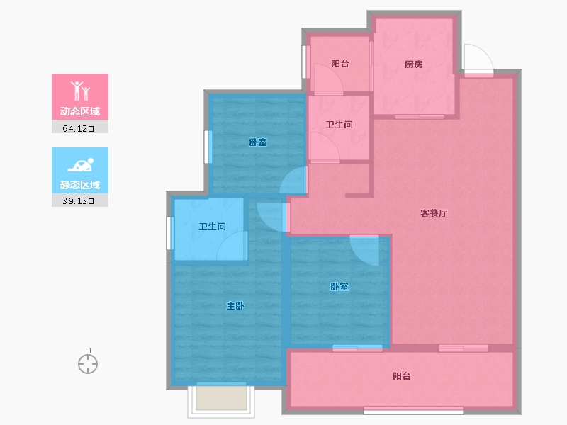 四川省-成都市-保利和颂-93.65-户型库-动静分区