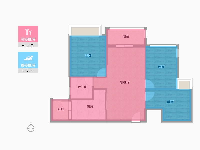 广东省-清远市-恒福·水岸-67.50-户型库-动静分区