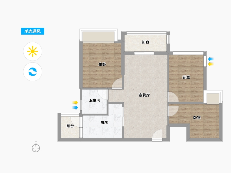 广东省-清远市-恒福·水岸-67.50-户型库-采光通风