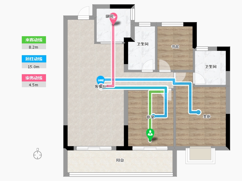 浙江省-宁波市-蓝城·兰香园-78.00-户型库-动静线