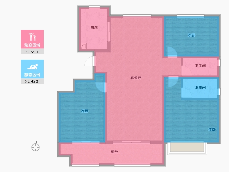 山东省-滨州市-丽景华庭二期-112.50-户型库-动静分区