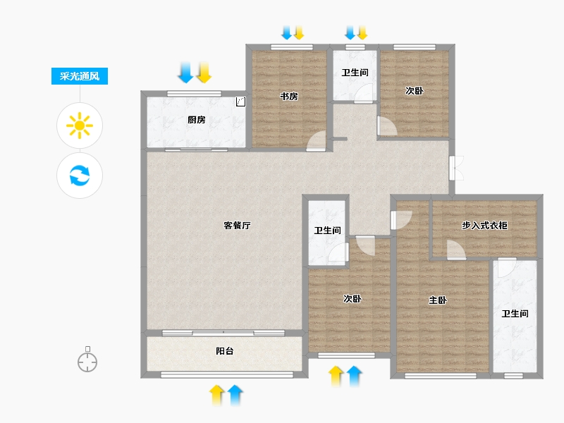 山东省-潍坊市-绿城·桂语江南-168.29-户型库-采光通风