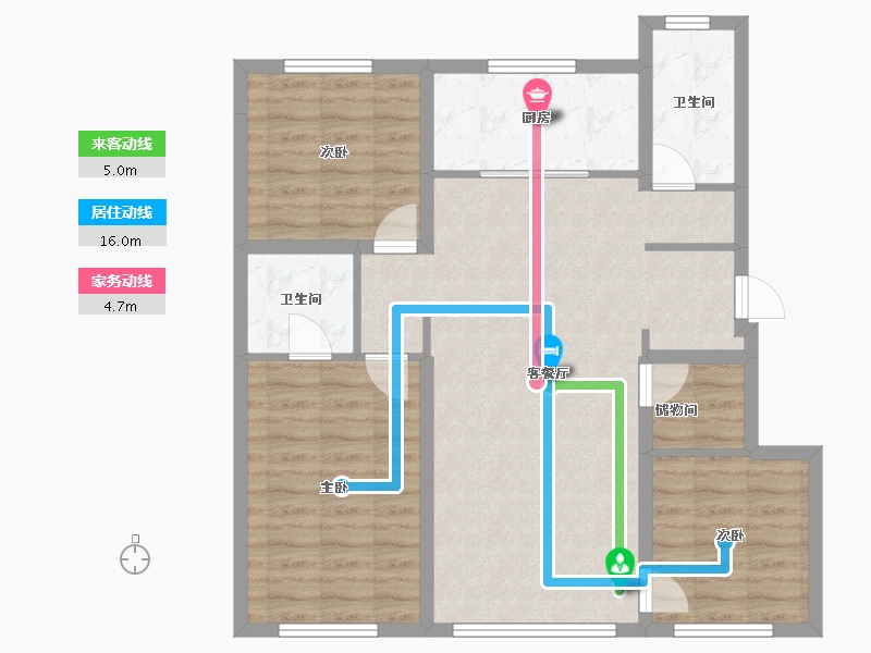 辽宁省-沈阳市-阳光城恒联·文澜湾-90.02-户型库-动静线