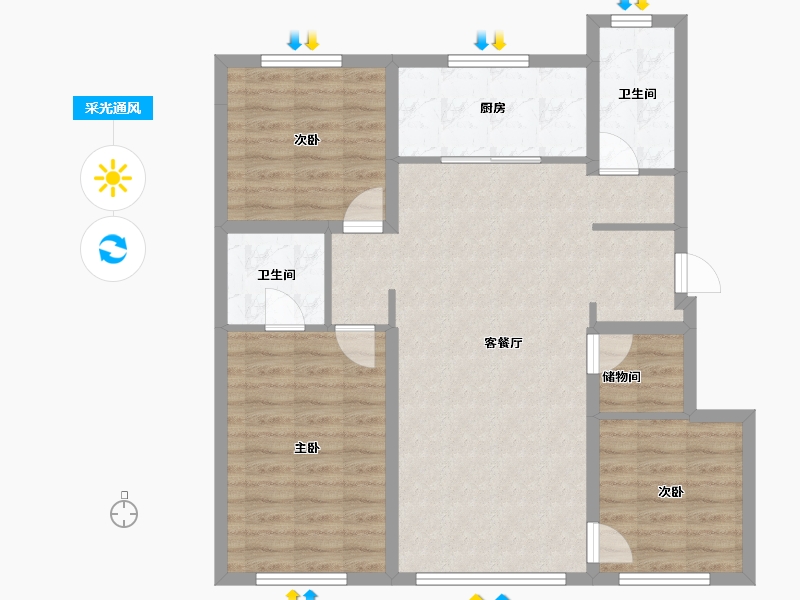 辽宁省-沈阳市-阳光城恒联·文澜湾-90.02-户型库-采光通风