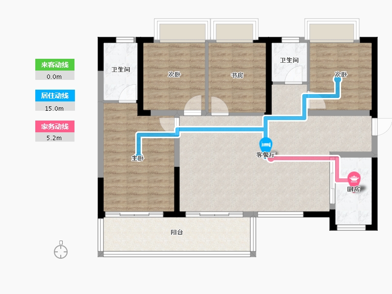 四川省-成都市-保利璟园-100.73-户型库-动静线