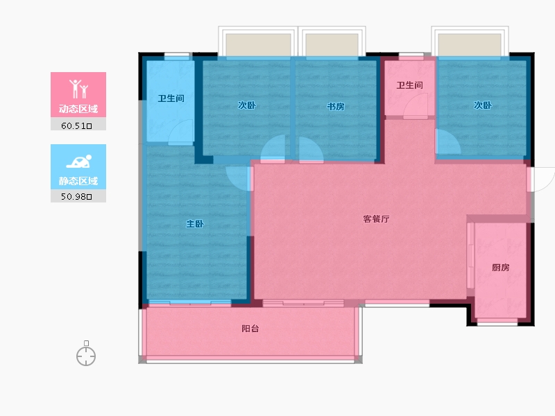 四川省-成都市-保利璟园-100.73-户型库-动静分区