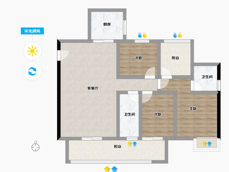 广东省-肇庆市-江南名苑-92.35-户型库-采光通风